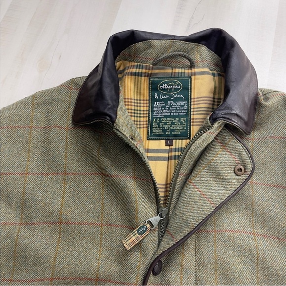 rare LE CHAMEAU luxury wool field jacket coat hunting shooting French L tweed - Picture 3 of 7